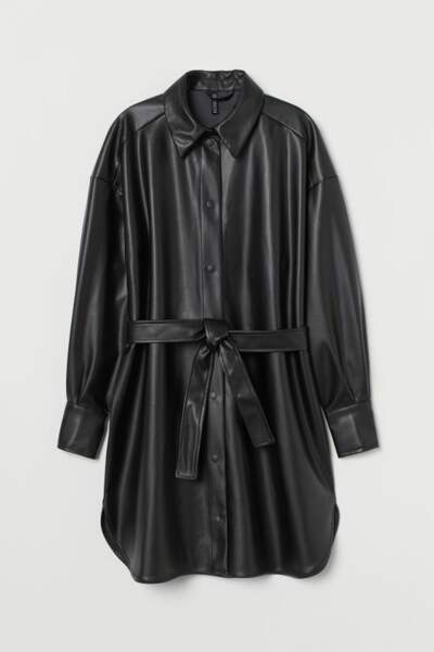 Robe chemise en simili cuir, H&M, 34,99€