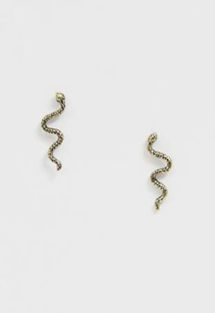 Boucles d'oreilles pendantes en forme de serpent, ASOS Design, 4,99€