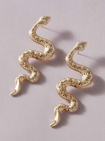 Boucles d'oreilles pendantes en forme de serpent, Shein, 2,49€
