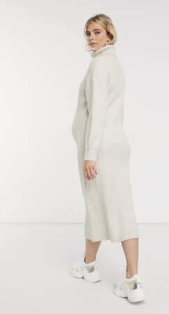 Robe côtelée mi-longue avec col bénitier, ASOS Design Maternity, 43,99€