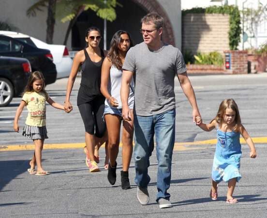 Matt Damon, sa femme Luciana et les enfants