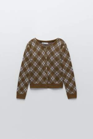 Gilet en laine à losanges édition spéciale, Zara, 49,95€