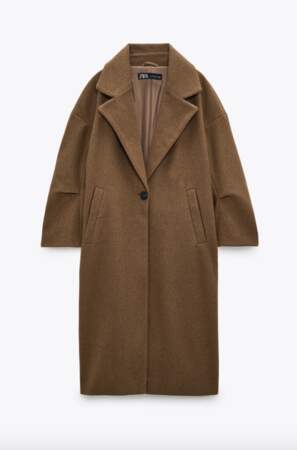 Manteau oversize, Zara, 59,95€