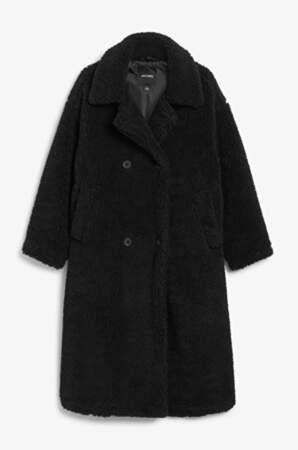 Manteau long façon teddy coat, Monki, 90€