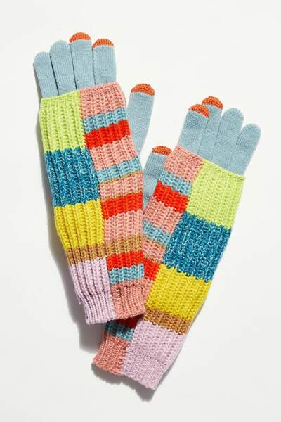 Gants patchwork multicolores, Free People, 39€