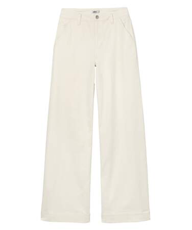 Gémo, pantalon large blanc,  29,99 €