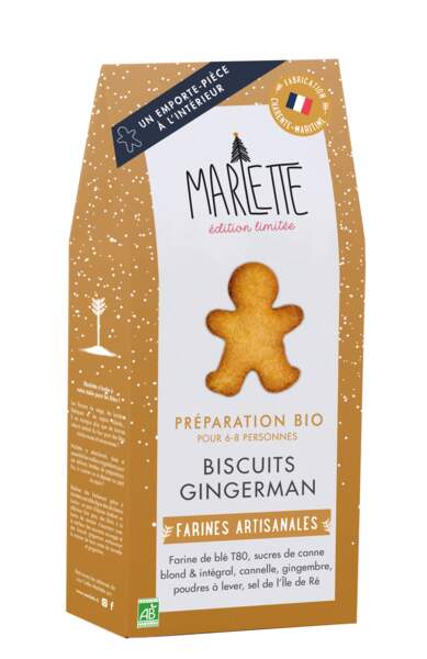 Préparation bio et Made in Charente-Maritime pour petits biscuits Gingerman, Marlette, 6,40€