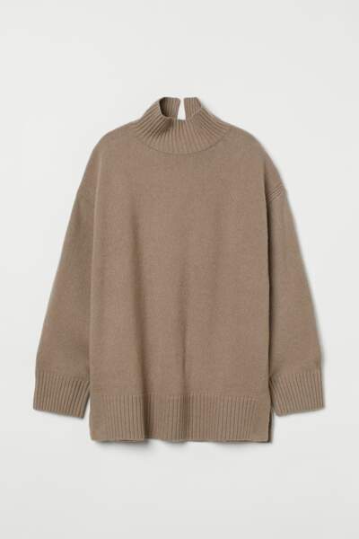 Pull col roulé oversize gamme Conscious, H&M, 29,99€
