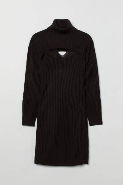 Robe pull en maille cotelée, H&M., 34,99 euros