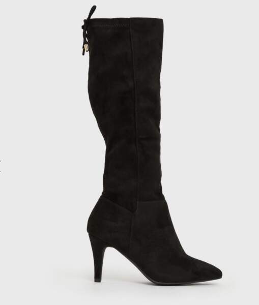 Wide Fit Black Bow Slim Heel Knee High Boots New Look, 49,99 euros