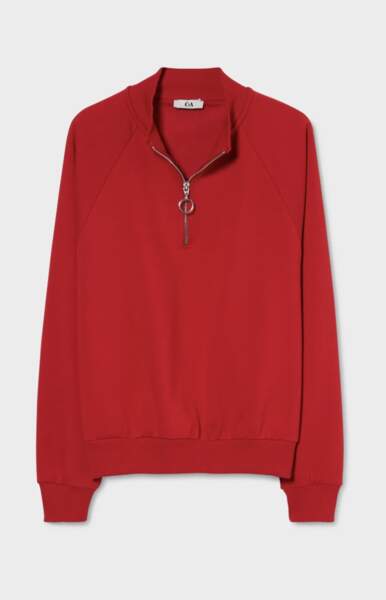 Sweat rouge C&A, 9,99 euros