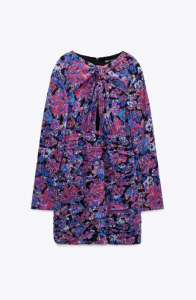 SHOPPING Robe imprimé fleuri Zara, 45,95 euros