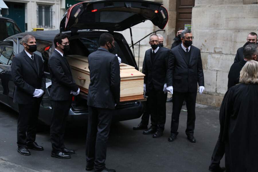 Obsèques de Thierry Mugler au temple protestant de l’Oratoire du Louvre, dans le Ier arrondissement de Paris, le 4 février 2022