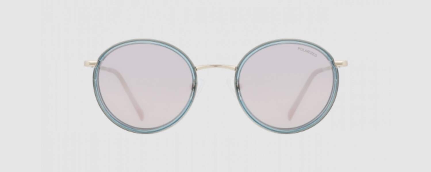 Pour les rousses : lunettes de soleil bleu Medley, 59 euros chez Optic 2000