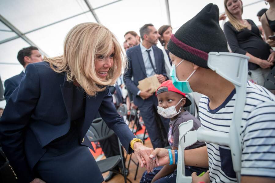 Brigitte Macron lors de l'inauguration de la Maison des parents de l'hôpital d'Enfants Margency à Margency, le 17 septembre 2019