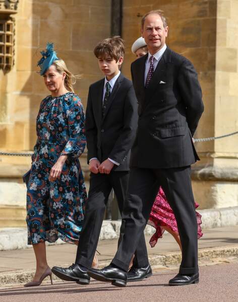 Sophie de Wessex, le prince Edward et James à la messe de Pâques