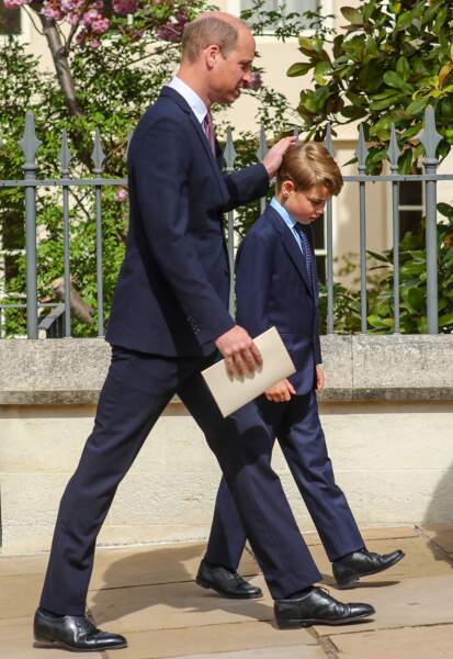 Le prince William et le prince George à la messe de Pâques