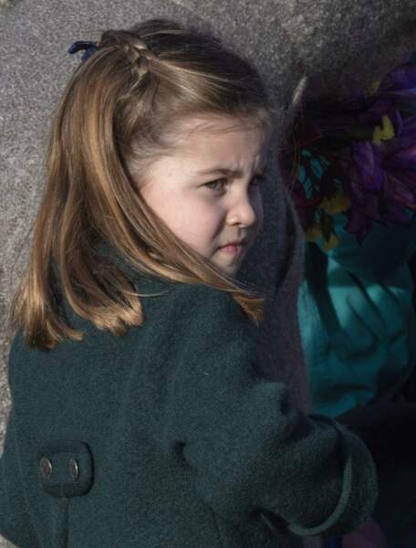 La princesse Charlotte à 4 ans lors de la Messe à Sainte Marie Madeleine, le 25 décembre 2019
