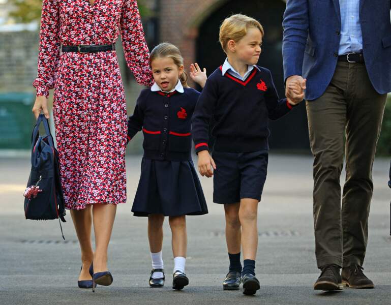 La princesse Charlotte à 4 ans lors de son premier jour d'école le 5 septembre 2019