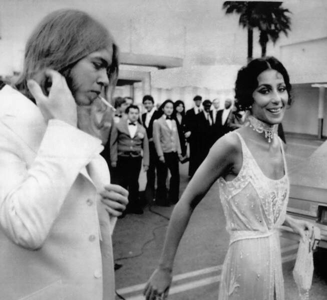 Cher et Gregg Allman aux Emmy Awards en 1975 à Los Angeles