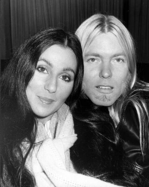 Cher et Gregg Allman en 1977 à Londres 
