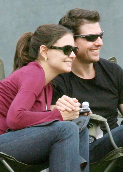 Tom Cruise et son ex Katie Holmes, enceinte, en 2005