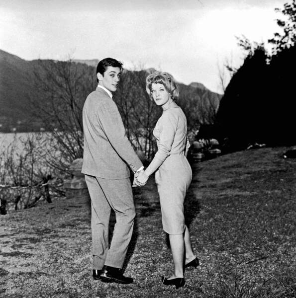 Alain Delon et Romy Schneider  en Suisse en 1959