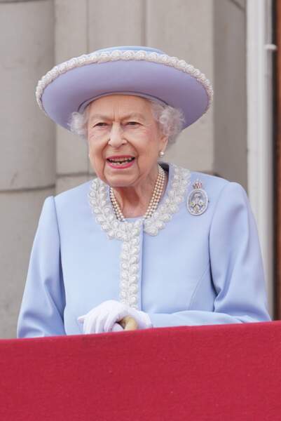 La reine Elizabeth II au balcon de Buckingham à l'occasion de son jubilé de platine