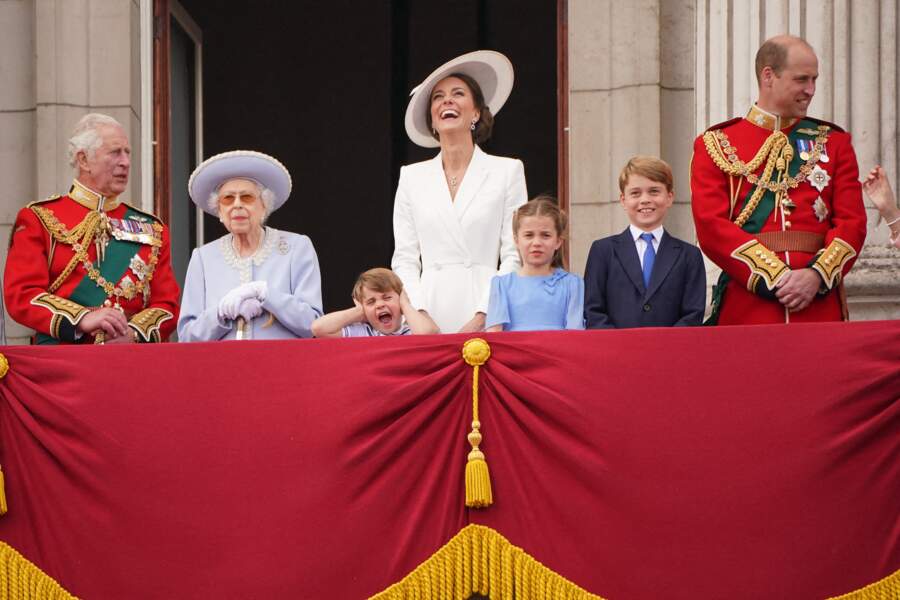 Jubilé de la reine Elizabeth II : le prince Charles, la reine Elizabeth II, le prince Louis, Kate Middleton, la princesse Charlotte, le prince George, le prince William
