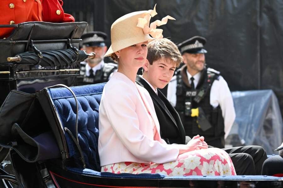 Défilé de Trooping the colour pour le jubilé de platine de la reine Elizabeth II : Lady Louise Windsor et son frère James