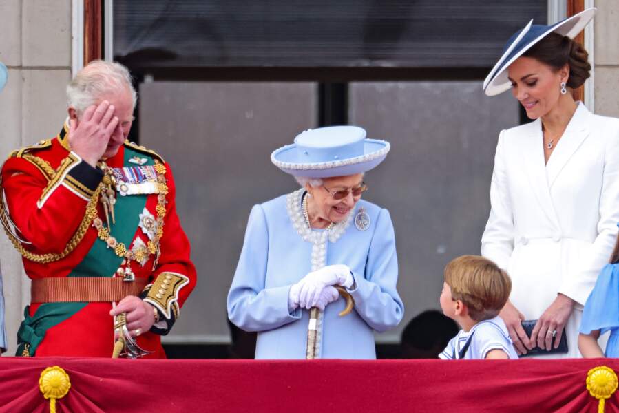 Jubilé de la reine Elizabeth II : le prince Charles, la reine Elizabeth II, le prince Louis, Kate Middleton