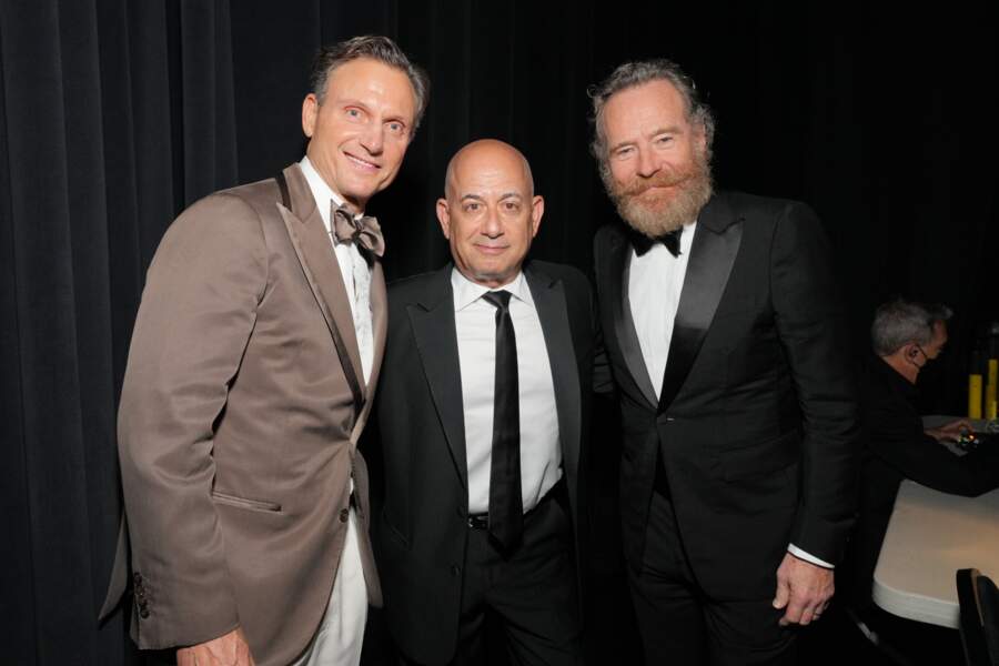 Tony Goldwyn, Jack Sussman, et Bryan Cranston au Radio City Music Hall pour la 75e cérémonie des Tony Awards 