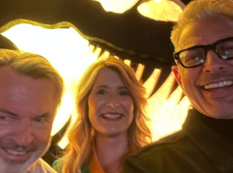 Selfie avec Jeff Goldblum, Laura Dern et Sam Neill