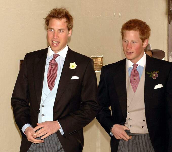 Harry et William au mariage de leur père, Charles, en 2005