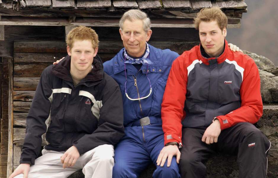 Harry, Charles et William en 2005