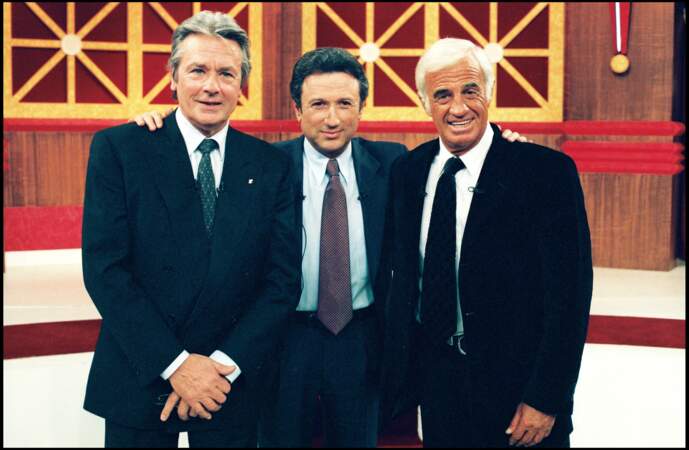 Michel Drucker, Jean-Paul Belmondo et Alain Delon en 1998