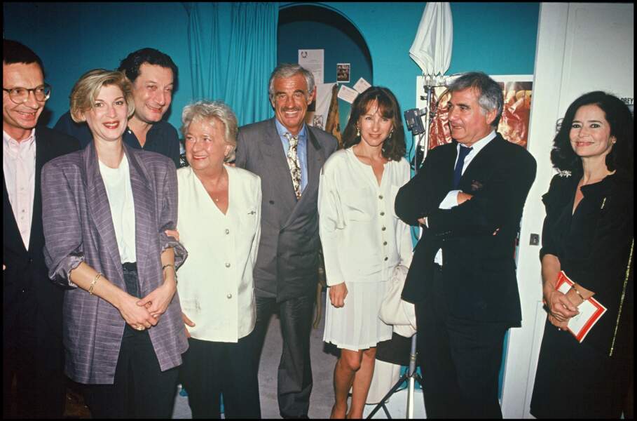 Michèle Laroque, Patrice Leconte, Claude Dreyfus, Jaqueline Millan, Jean-Paul Belmondo, Nathalie Baye, Jean-Claude Brialy et Marie-José Nat en 1990 