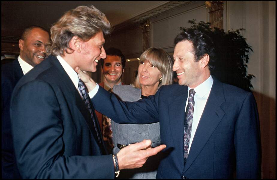 Michel Drucker et Johnny Hallyday en 1993