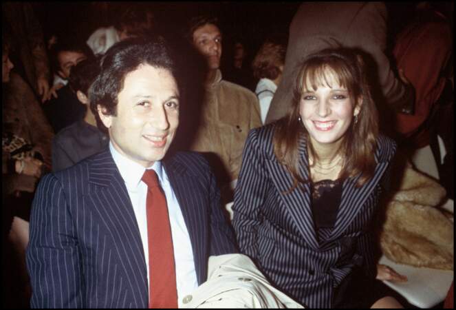 Michel Drucker et sa belle-fille Stéphanie Jarre en 1982 à Paris