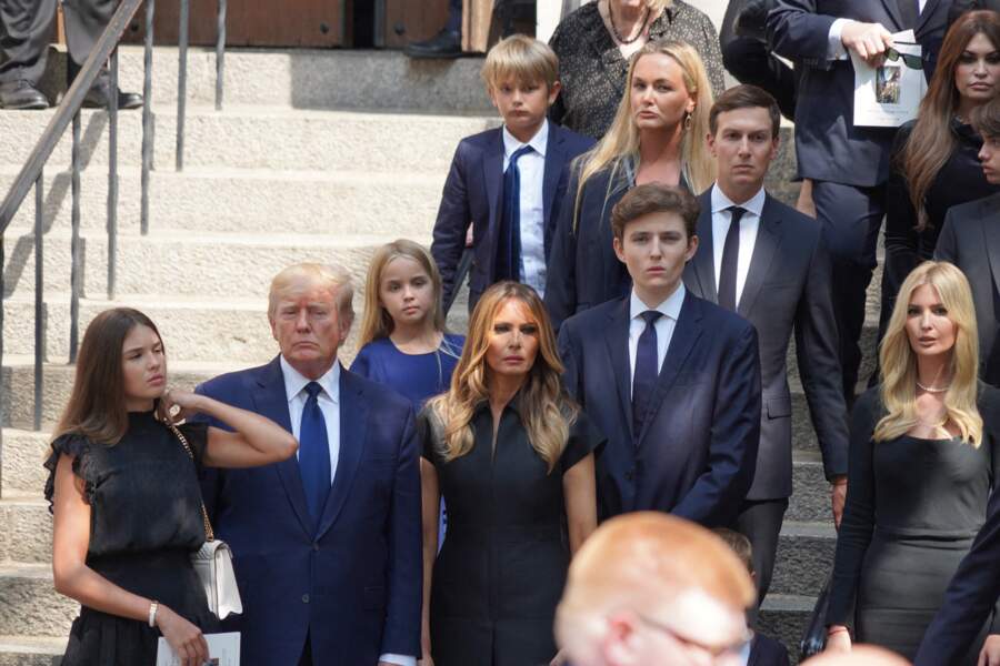 La famille Trump en l'église St Vincent Ferrer à New York pour les obsèques d'Ivana Trump, le 20 juillet 2022