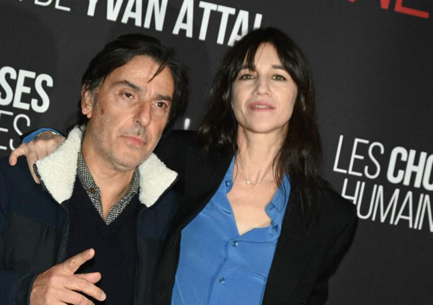 Yvan Attal et sa compagne Charlotte Gainsbourg à Paris en 2021