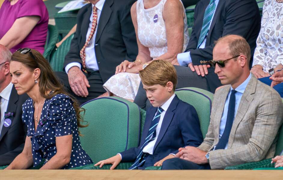 Kate William et George assistent à la finale de Wimbledon, remportée par Novak Djokovic, le 10 juillet 2022