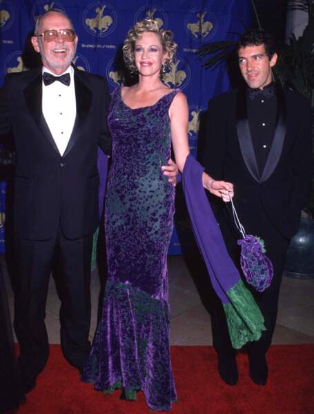 Peter Griffith, Melanie Griffith et Antonio Banderas en 1997