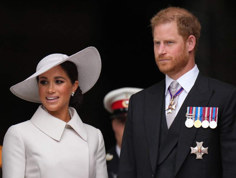 Meghan Markle et Harry à la messe du jubilé de la reine Elizabeth II le 3 juin 2022