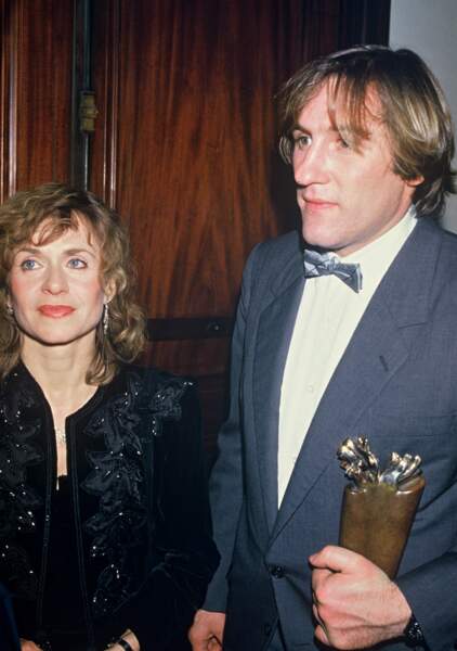Gérard Depardieu et son ex-épouse Elisabeth Guignot à la soirée de remise des Trophées Match à l'Opéra en 1984