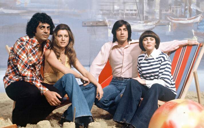 Sheila (30 ans), avec Enrico Macias, Ringo et Mireille Mathieu en 1975