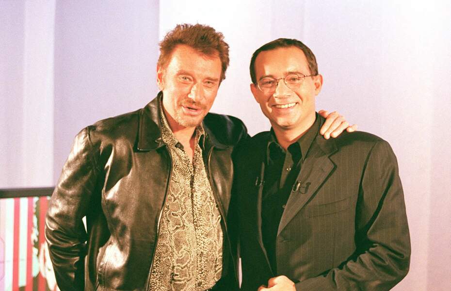 Johnny Hallyday et Jean-Luc Delarue en 2002