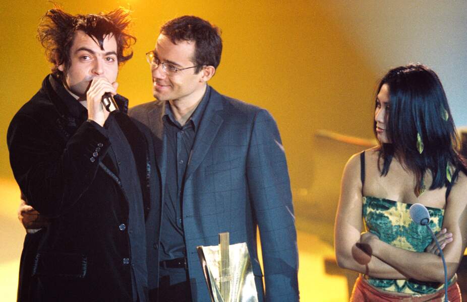 Mathieu Chedid, Jean-Luc Delarue et Anggun aux Victoires de la musique en 2000 