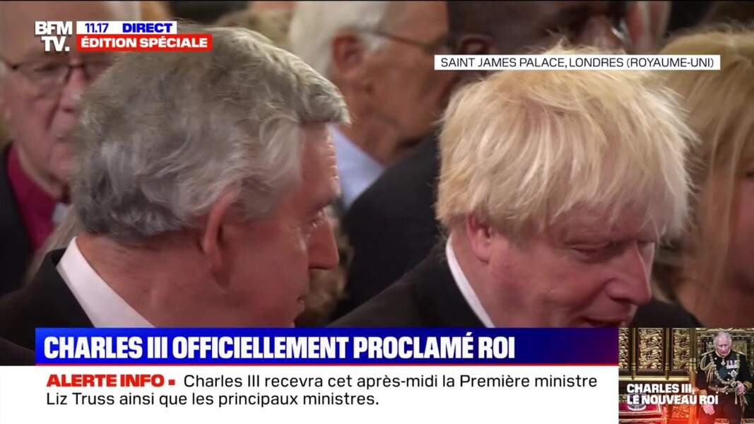 Boris Johnson lors de la proclamation de Charles III