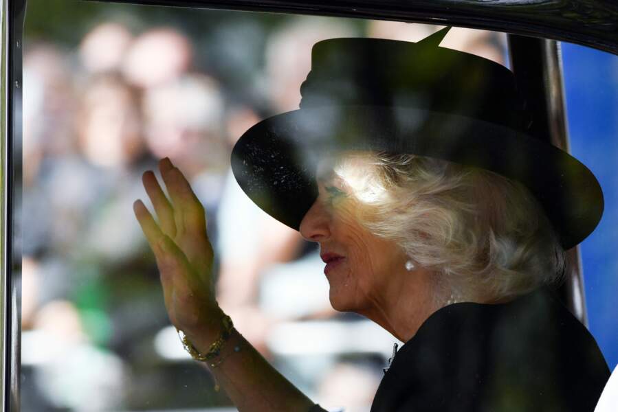 Procession du cercueil de la reine Elizabeth II : la reine consort Camilla Parker-Bowles